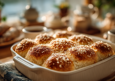 Если пропадает кефир, приготовьте мягкие булочки на завтрак или к чаю: сладкие, с крошкой штрейзель