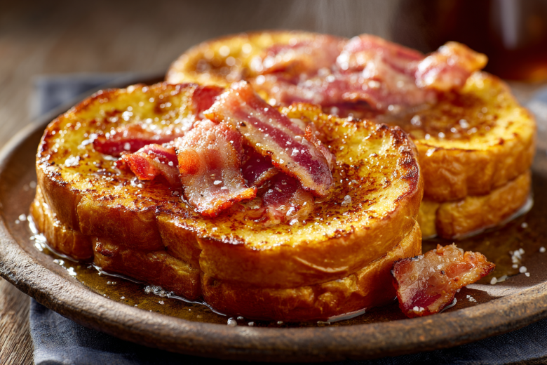 Гренки с яйцом и беконом — жарим сытный завтрак для чемпионов!