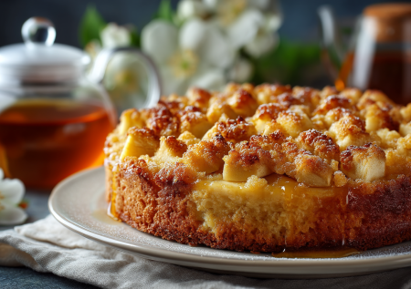 Пеките хоть каждый день, не устанете — все смешали, и в духовку: пирог с яблоками и крошкой штрейзель