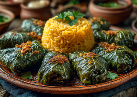 Ходжентский плов: когда классический вариант встречается с изысканной долмой. Аромат виноградных листьев и нежнейший фарш