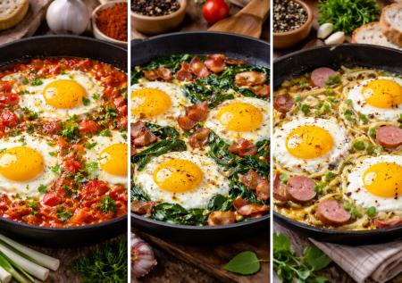 Шедевры из яиц: 3 самых вкусных яичницы — шакшука, с беконом и с жареным луком. Простые блюда для завтрака