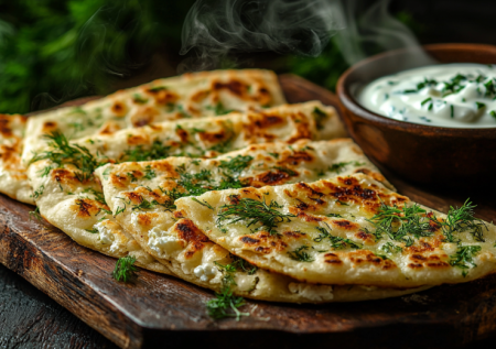 Забудьте о дрожжевом тесте: эти кутабы с творогом и зеленью сочнее и готовятся быстрее кавказских. Хрустят и тают во рту