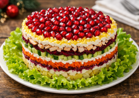 Слоеный салат «Фрида» — яркое угощение для стола и праздник вкуса для всей семьи