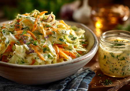 Сжигает жир на животе и улучшает пищеварение: овощной салат с чесночно-йогуртовой заправкой