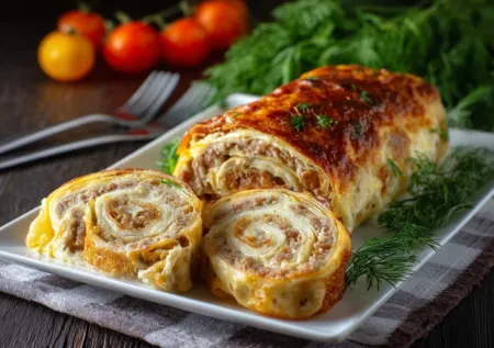 Ужин без хлопот: готовим рулет из лаваша с фаршем — просто, сытно и вкусно