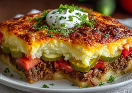 Запеканка а-ля бургер — легко приготовить из обычных продуктов: насыщает до отвала