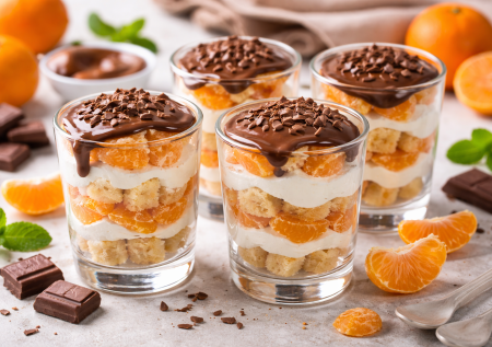 Пеку большой бисквит — и слоями в стаканы: простое до безобразия пирожное — тянет на кондитерский шедевр