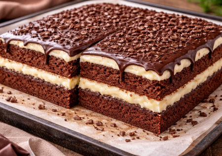 Торт из 1 коржа на весь противень: готовим «Быстринку» — и не надо никаких магазинных вовсе