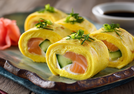 Роллы из омлета за 15 минут: гости не поверят, что это просто яйца