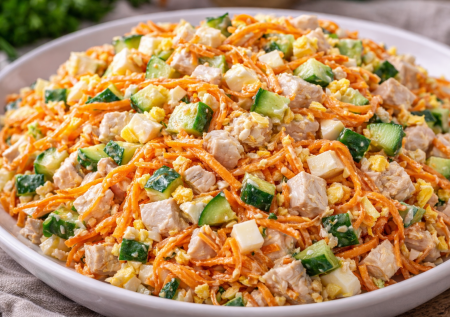 Очень приятный и простой: салат «Пятерочка» — ну сочетание просто космос