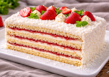 Сыплю муку в сгущенку: «Молочная девочка» получается примерно за 30 минут — нежный торт, который тает во рту