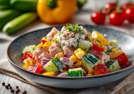 Свежий салат «Маруся» с копченой курицей: простой рецепт с нежной сметанной заправкой