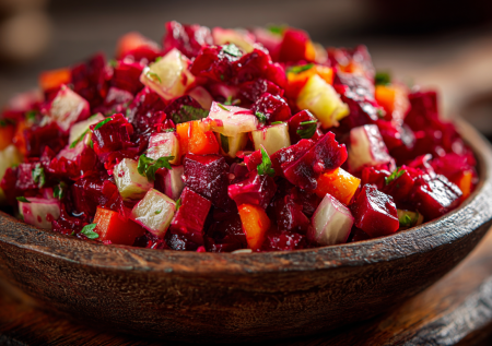 Идеальный постный винегрет с хрустящей квашеной капустой без майонеза