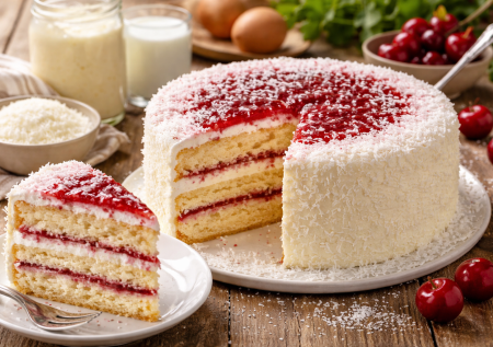 Даже весы не нужны — простой торт «Три стакана». На кефире и с вишневым джемом