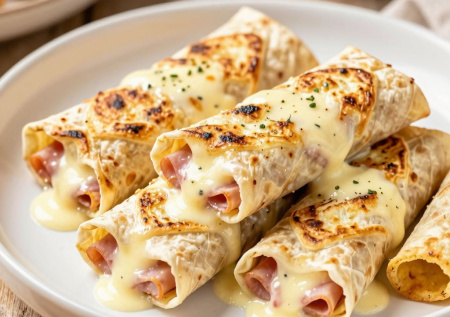 Беру лаваш, ветчину и сыр — заливаю сметаной с чесночком. Быстрый и вкусный ужин готов. Не сравнится ни с какой запеканкой