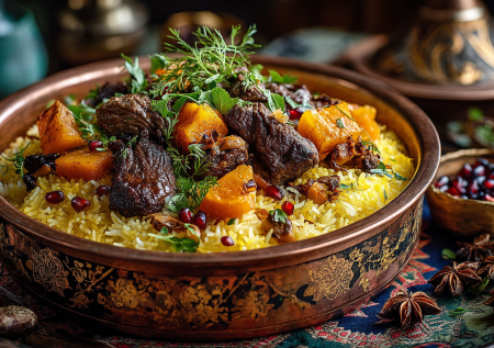 Плов может удивлять: азербайджанская версия с тыквой под шафрановым рисом — это праздник в каждой ложке