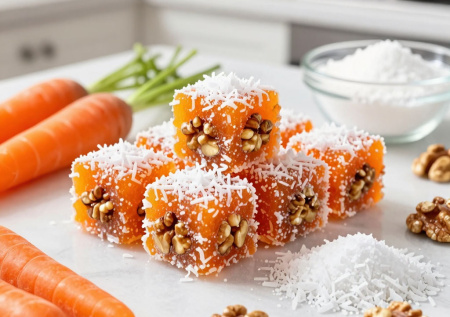 Беру обычную морковь и ставлю на огонь  — и через час на столе турецкое джезерье с кокосом и грецкими орехами: вкуснее, чем рахат-лукум