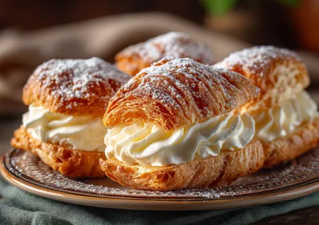 Пирожные как эклеры за считаные минуты: ленивый десерт из слоеного теста с кремом