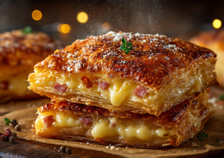 Хрустящие сырные подушечки из слоеного теста за 20 минут: быстрый перекус, который исчезает первым