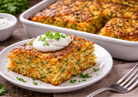 Тру картошку, морковь и кабачок: пеку с яйцами одним пластом — овощной кугель вместо запеканок и драников