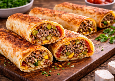 Шаурма-бургер вместо любого покупного фастфуда: хрустящие трубочки с обалденной начинкой. Быстрая еда из лаваша