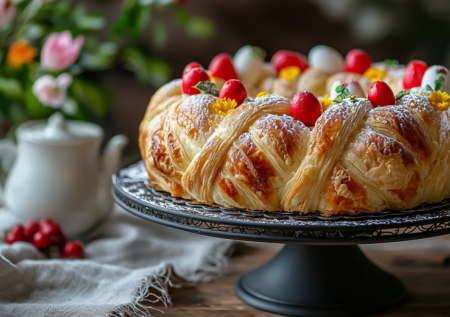 Никаких больше скучных куличей. Пеку пасхальный венок с тройной начинкой — мягкий, ароматный, вкуснее и нежнее классики