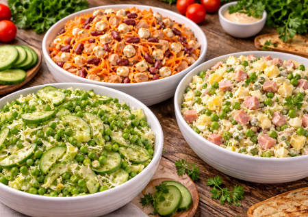 3 салата-быстрячка на праздничный стол! 20 минут и — оригинальные, недорогие и невероятно вкусные закуски готовы