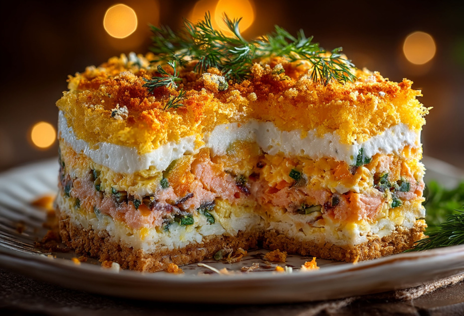 Слоеные салаты: рыбные, мясные, овощные — 9 рецептов на любой вкус
