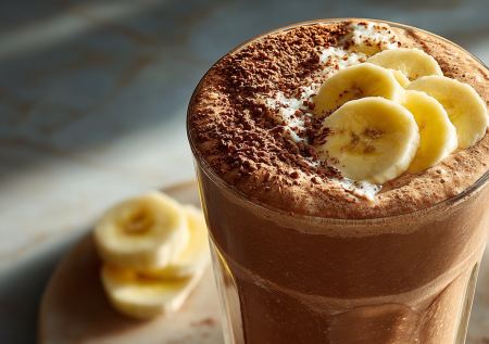 Этот шоколадно-банановый смузи — ваш идеальный энергетический заряд. Густой, как десерт, полезный, как полноценный завтрак