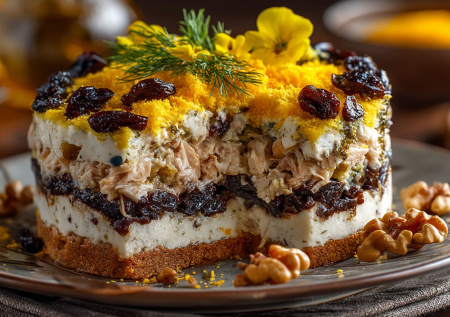 Слоеные салаты: рыбные, мясные, овощные — 9 рецептов на любой вкус