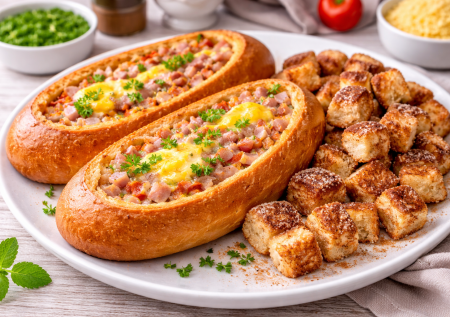 Яичница в батоне и гренки: из 1 батона готовлю сладкий и несладкий завтрак — быстрый и вкусный вариант