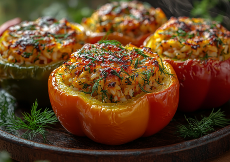 Никакого мяса, а наедаешься до отвала — то, что нужно в Великий пост: фаршированные перцы с грибами