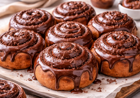 Шоколадные булочки-улитки с глазурью — мягкая выпечка и аромат на весь дом