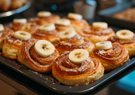 Приготовила и сама удивилась — слоеные улитки из 2 ингредиентов: гора булочек из пачки теста и связки бананов