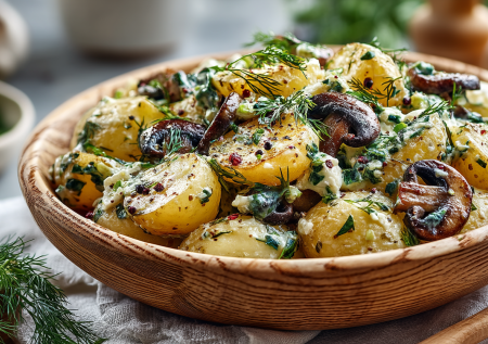 Салат «Бурлеск» с картофелем и шампиньонами: заменит ужин и разнообразит меню в Великий пост