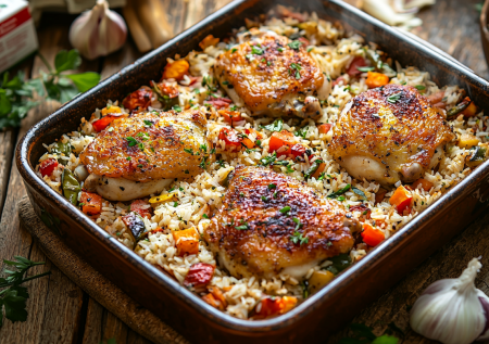 Больше не варю рис в кастрюле, готовлю сразу с курицей в духовке: ужин без горы грязной посуды