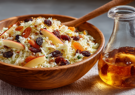 В дни сухоядения балую себя салатом «Сборный»: с сухофруктами и яблочной заправкой