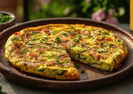 Заливаю кабачок и помидоры яйцом — завтрак готов: сытное блюдо за 15 минут не сказка, а реальность