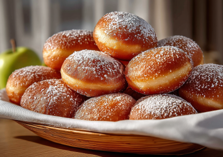 Яблочные оладьи «как пончики» — пышные без дрожжей и фритюра: на кефирном тесте