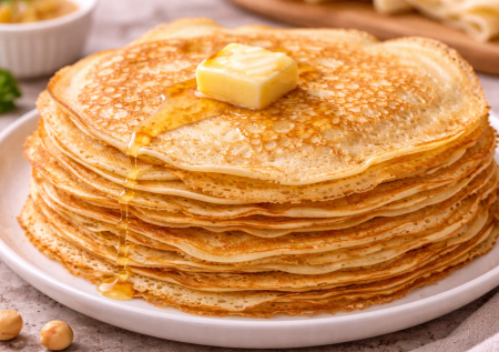 Блинчики: мешаем муку с кефиром, а кипяток в конце — тонкие, нежные и не рвутся