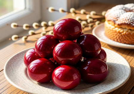 Шелуха — прошлый век. Беру один продукт и крашу яйца на Пасху в яркий алый — скорлупки как гранаты: сочные, яркие, праздничные