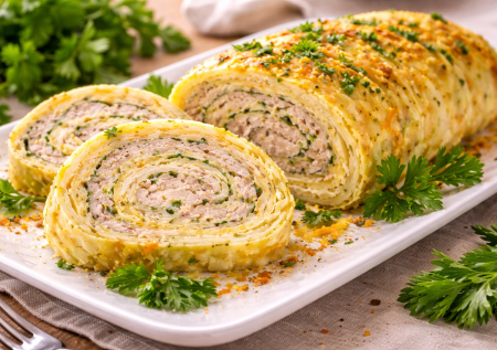 Беру капусту и курицу: готовлю рулет в духовке — простой рецепт, который удивляет вкусом