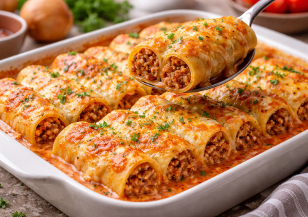 Даже варить не надо: каннеллони с фаршем — очень вкусно и просто, станет дежурным блюдом