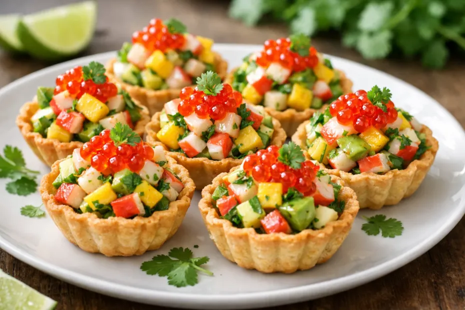 Салат из крабовых палочек в тарталетках