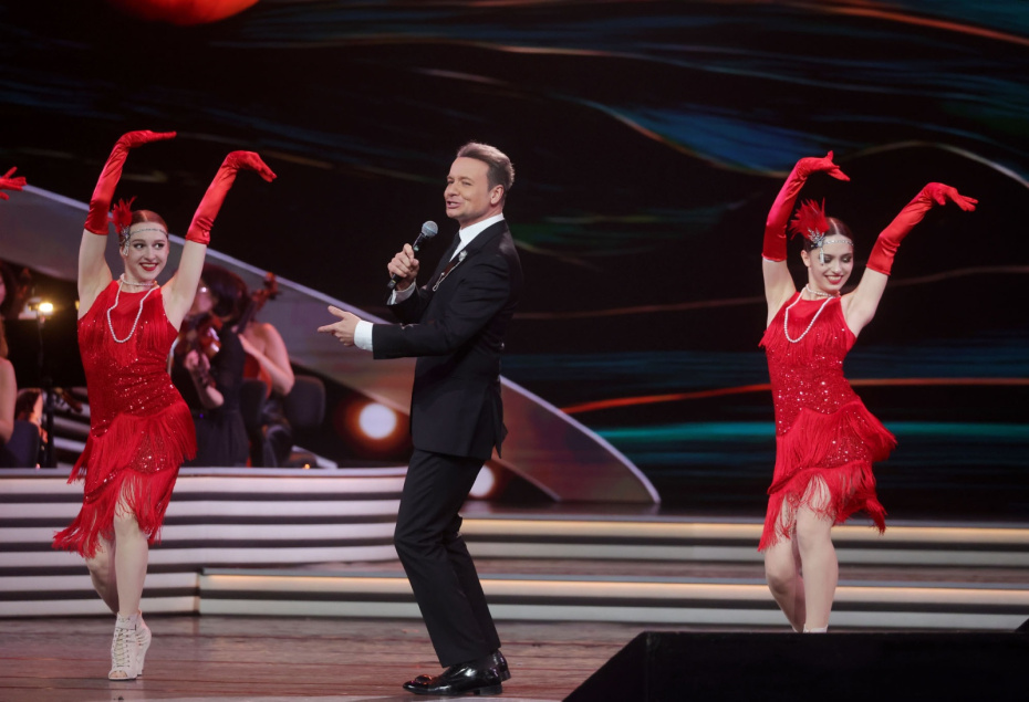 Александр Олешко во время шоу «Про100 Зацепин» к 100-летию Александра Зацепина в Большом зале Кремлёвского дворца в Москве