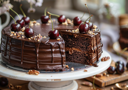 Торт «Пьяная брюнетка» с вишней и шоколадом: насыщенный десерт, который тает во рту