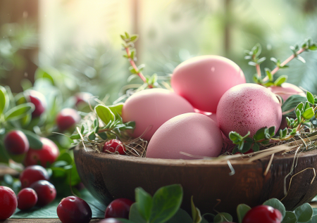 Не луковой шелухой: простой способ покрасить яйца в нежный клубничный оттенок к Пасхе