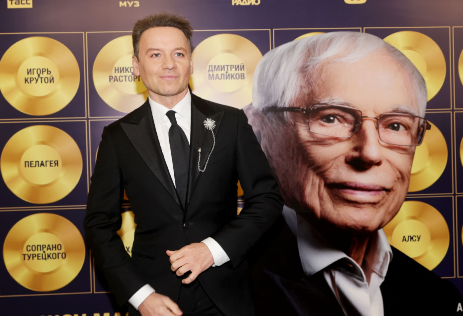 Александр Олешко перед началом юбилейного шоу «Про100 Зацепин» к 100-летию Александра Зацепина в Большом зале Кремлёвского дворца в Москве