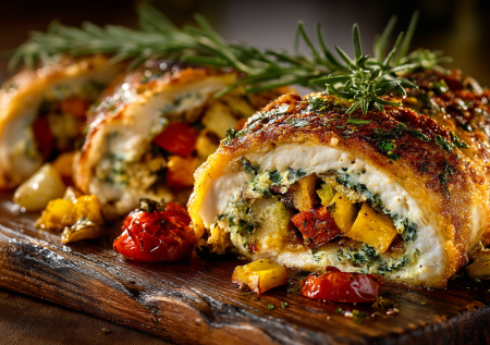 Этот рыбный рулет — мой секрет идеального праздничного стола. Нежнейший фарш, ароматная овощная начинка и золотистая корочка