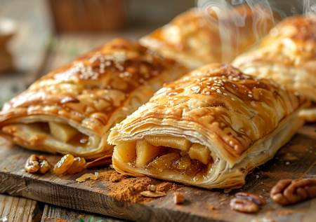 Один лист теста и яблоко — десерт на скорую руку: ароматные слойки, тающие во рту